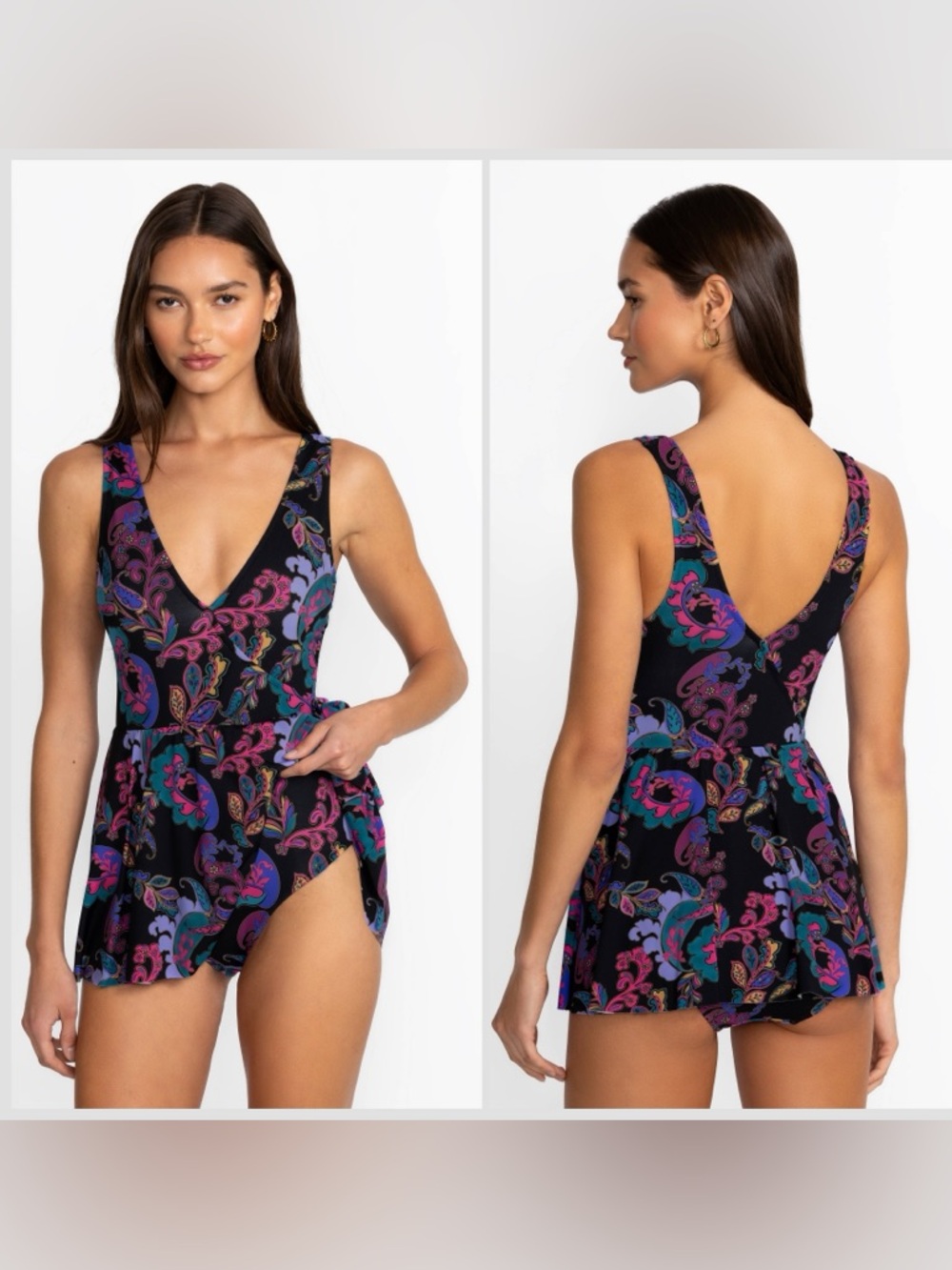 Johnny Was FATIMA WRAP SKIRTED ONE PIECE Sz S - Picture 2 of 16